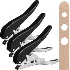 3-Pack Heavy Duty Single Hole Punch 1/4" 5/16" 3/8" Hand-Held Paper Puncher