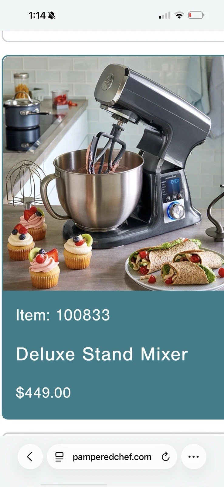 Pampered Chef Deluxe Stand Mixer - BRAND NEW/NEVER OPENED
Opens in a new window or tab