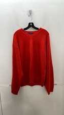 John Ashford Mens Red Cashmere V-Neck Long Sleeve Pullover Sweater Size XXL
