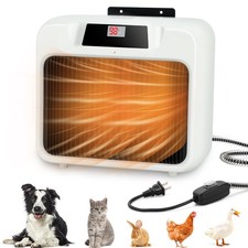 BWOGUE Large Dog House Heater with Thermostat, 300W/600W Outside Pet White