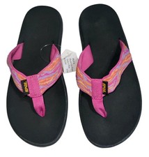 TEVA Girls 4 EU 36 Pink/Orange MUSH II FLIP FLOPS Comfort Cushion All Day Wear