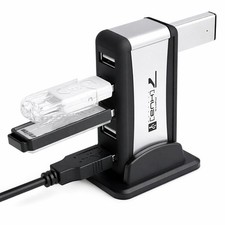 O19C 7-Port USB 2.0 Hub With Power Supply Stand For PC Laptop Extension Adapter