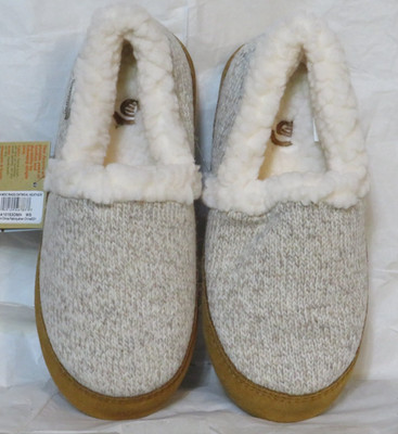 ACORN WOMENS SLIPPER SMALL (US 5-6) OATMEAL HEATHER RAGG MOC MOCCASIN NEW NWT