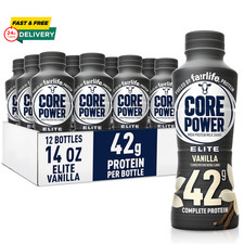 Elite High Protein Shake, Vanilla, 42G Bottle, 14Oz, 12 Pack 8.03 per gallon
