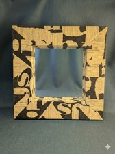 Phillips Collection Style Newspaper Typography Mirror - Designer Felt Back