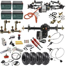 Rear Axle Kit Differential 48V 1000w Motor 4 Wheel Drive Swing Arm 6" Wheels DIY