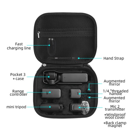 Bolsa de almacenamiento portátil para 3 bolsas de transporte carcasa de cámara de mano - Han2601 - Imagen 8 de 10