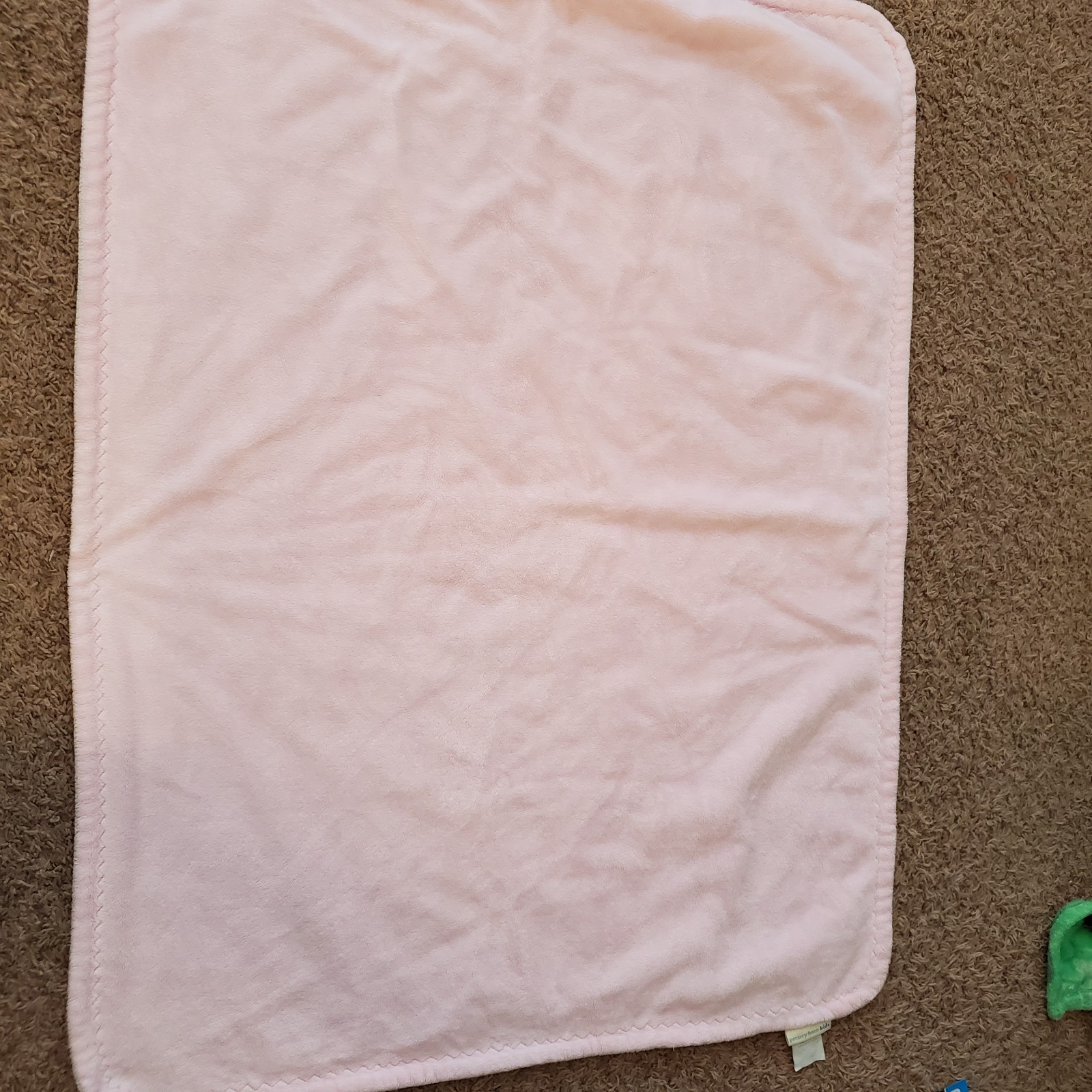 GERBER Thermal 100% Cotton Waffle Weave Pink White Stripe Security Baby Blanket