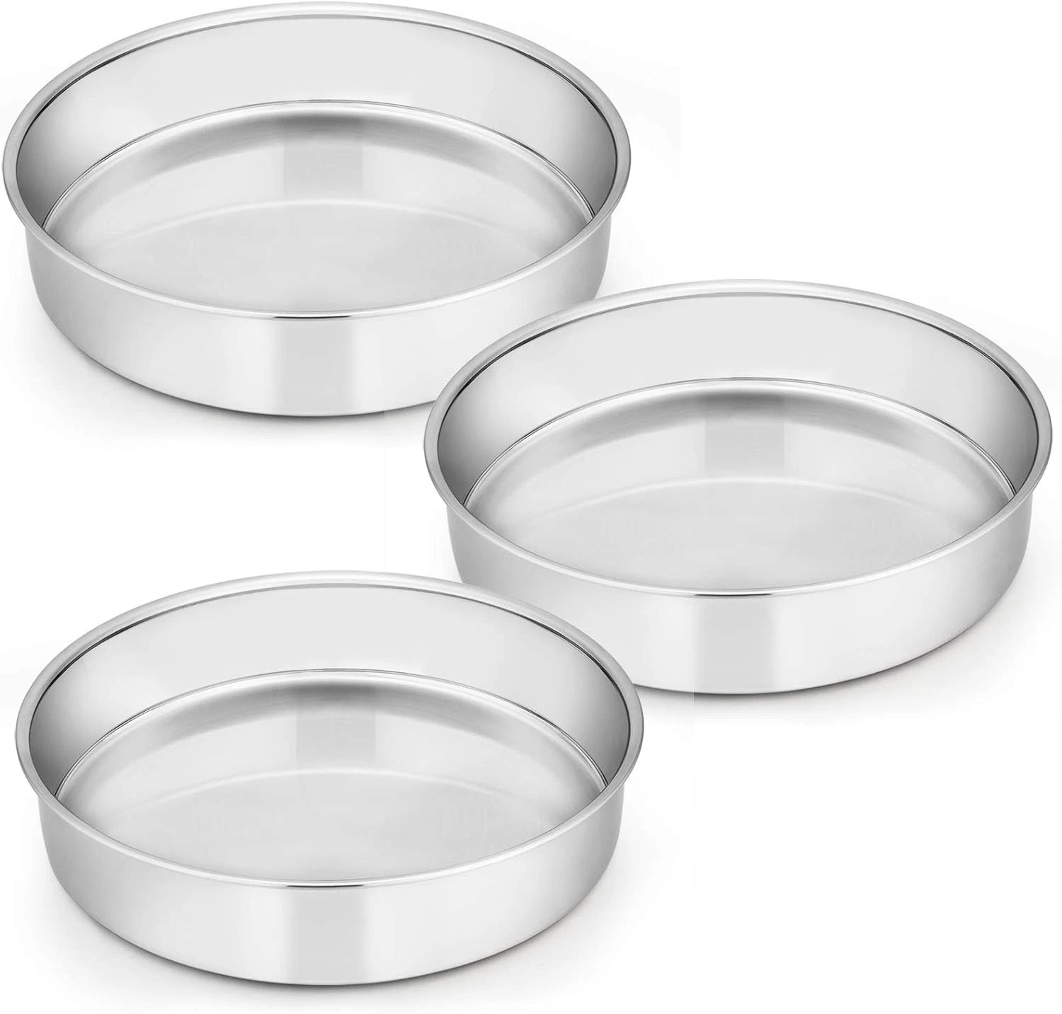 11 Inch Stainless Steel Cake Pan Set, Non-Toxic, Dishwasher Safe