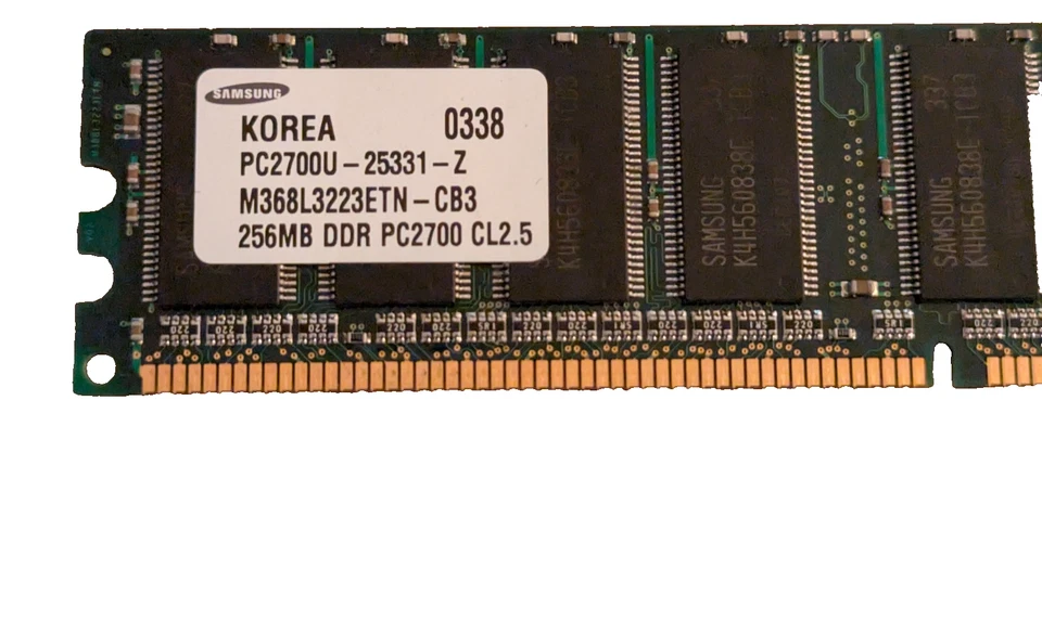 Lot of 4× 256MB DDR PC2700 RAM (1GB Total) – Samsung ProMOS Micron Infineon - Image 2 of 4