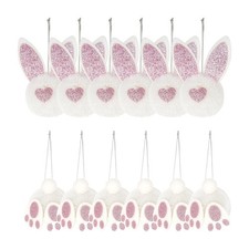 12 Piece Easter Plush Bunny Ornament Hangable Easter Plush Bunny Ornaments