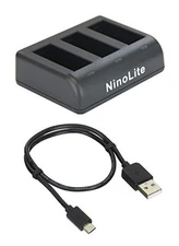 Ninolite USB type triple battery charger 3 batteries for GOPRO HERO9 can be