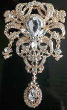 Vintage inspirierte elegante Brosche mit strahlenden Steinchen MODESCHMUCK