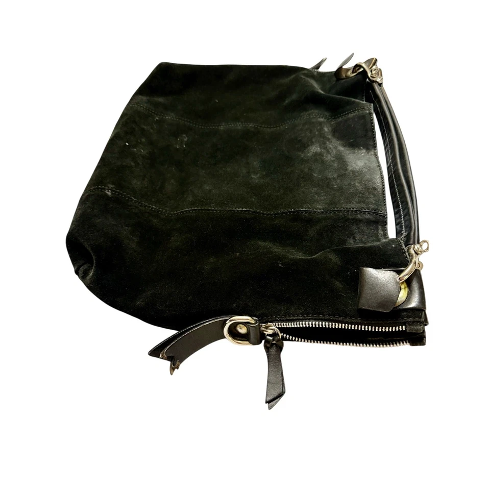 Gianni Chiarini 大号黑色麂皮绒和皮革托特包 - 意大利制造 — 第 3/4 张图片