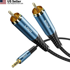Tisino RCA to 3.5mm AUX Cable, 2 Male 1/8" TRS Headphone Jack 5 ft