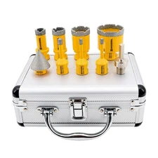 HIGHDRIL Diamond Drill Bits Kit with 5/8-11 for Porcelain Tile Ceramic Marble...