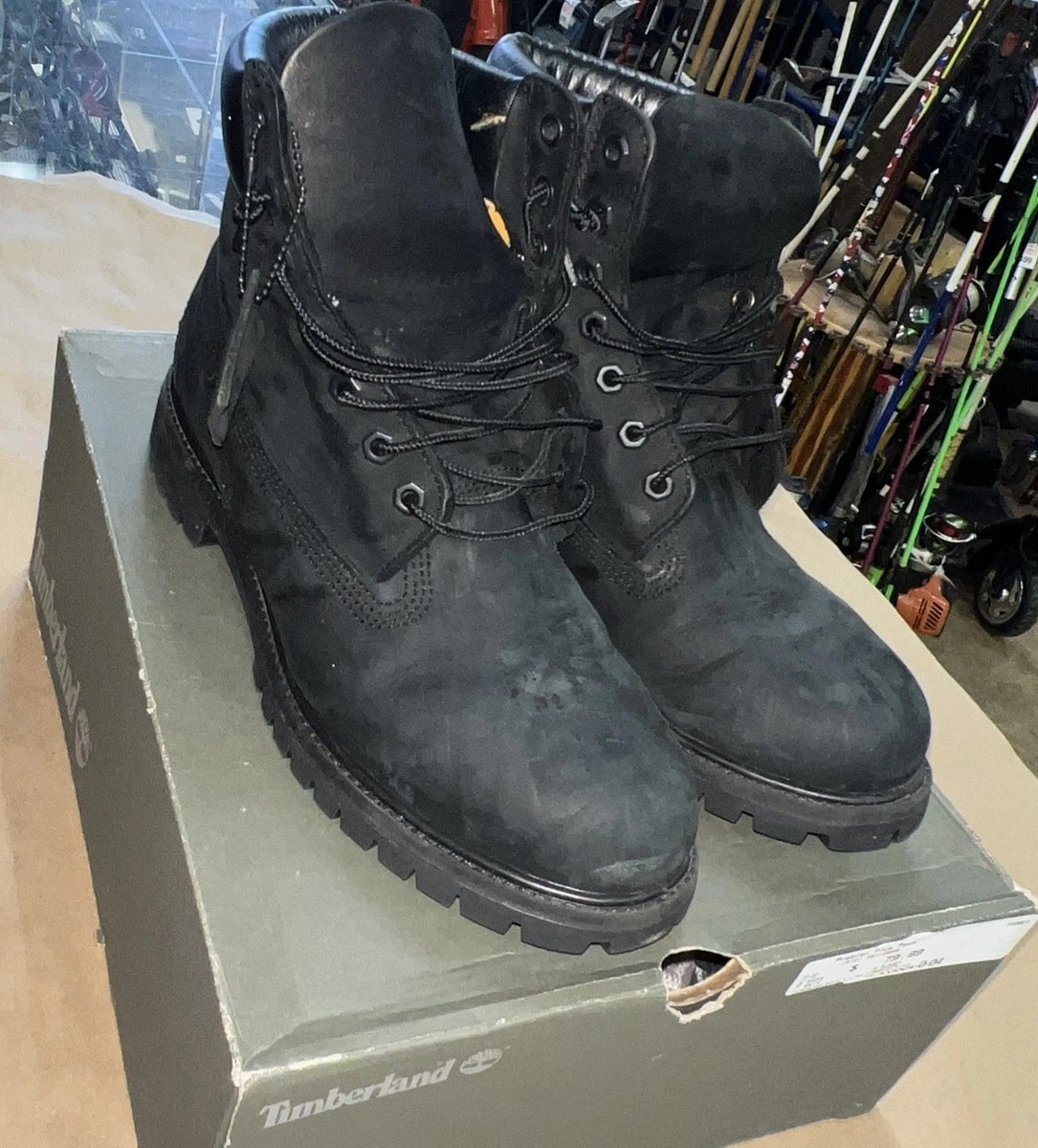 Timberland Men\'s US 9.5 MM 6Inch Premium Waterproof Boot TBO10061 Black Nubuck Timberland Men main image 4