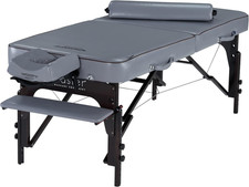 Portable 30" Massage Table with 3" Memory Foam - Dove Grey, Foldable Spa Bed