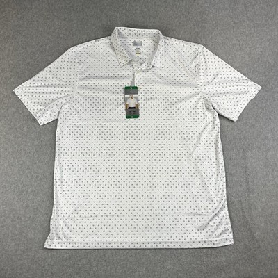 Greg Norman Polo Shirt Mens XL Play Dry Geometric Print Performance Ying Yang 
