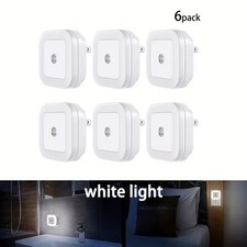 6Pcs Plug-in LED Night Lights Lamp Dusk to Dawn Sensor Hallway Kitchen Bathroom