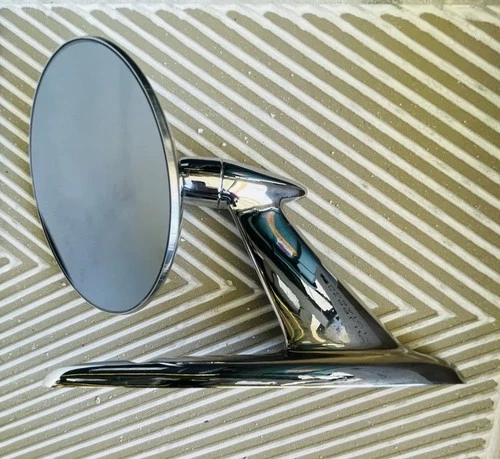 Vtg 50's Rear View Mirror Ford Chevy Dodge Hot Rod Parts Outside Chrome Art Deco