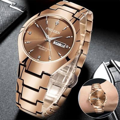 Klassische Uhr Edelstahl Quarz Geschäfts Armbanduhr der wasserdichten Männer