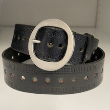 Vintage Handmade Leder Gürtel  Belt Cowboys Westen 85/90 mit Löschen