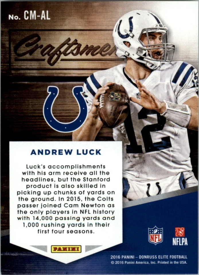 2016 Elite Craftsmen #CMAL Andrew Luck - FB - Image 2 of 2