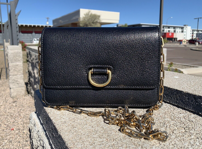 Burberry D-Ring Black Leather Mini Bag