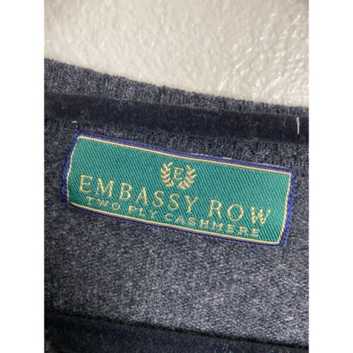 Vintage Embassy Row Mens Sleeveless cashmere Sweater Vest Gray Size Large Cozy - Picture 3 of 7