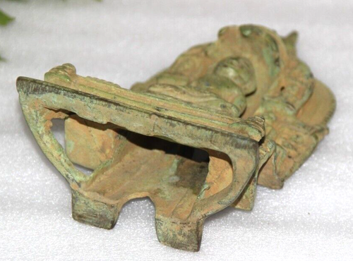 Antique Brass Peace God Mahavir Swami Jainism Handcrafted Old Original 16956 - Picture 6 of 11