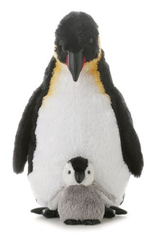 aurora world emperor penguin with baby 12-inches