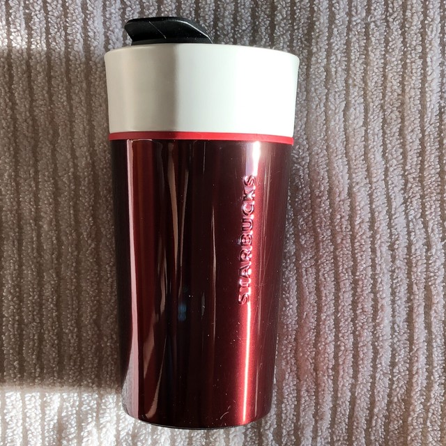 starbucks burgundy grid tumbler