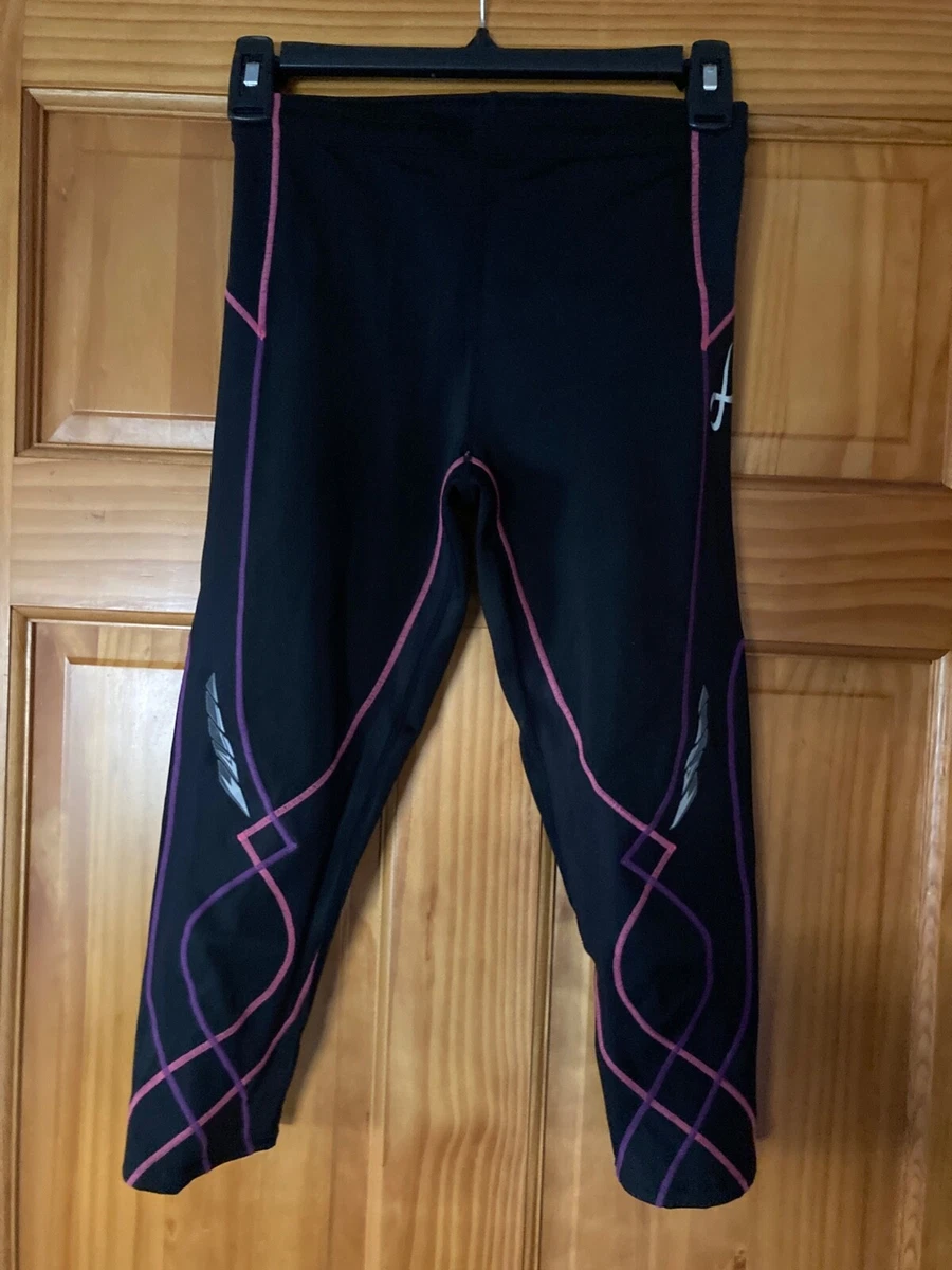 CW-X TIghts Size Small Womens Black Stabilyx Compression Running Capri CWX