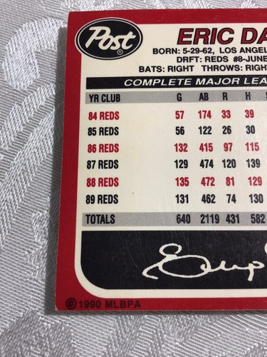 1990 MLB Post carte collezionabili da collezione cereali 2 p.c., NON CLASSIFICATE - Foto 10 di 10