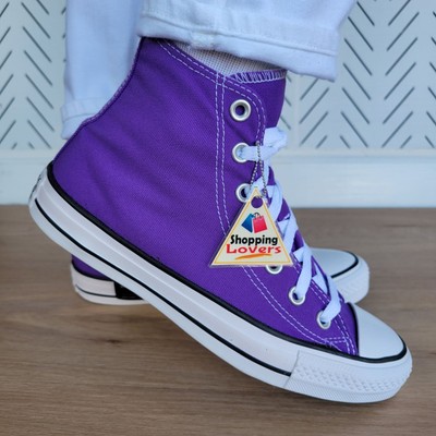  Converse Chuck Taylor All Star Canvas Hi Top Sz 7.5 Women Shoes Violet 134833F