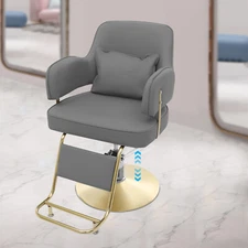 Rotatable Hairdressing Chair Height Adjustable Barber Chair with Foot Pedal NEW