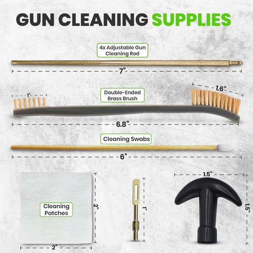 Gun Cleaning Kit – Gun Cleaning Supplies in Box - Swabs,Brush & 28" Cleaning Rod - Picture 4 of 8