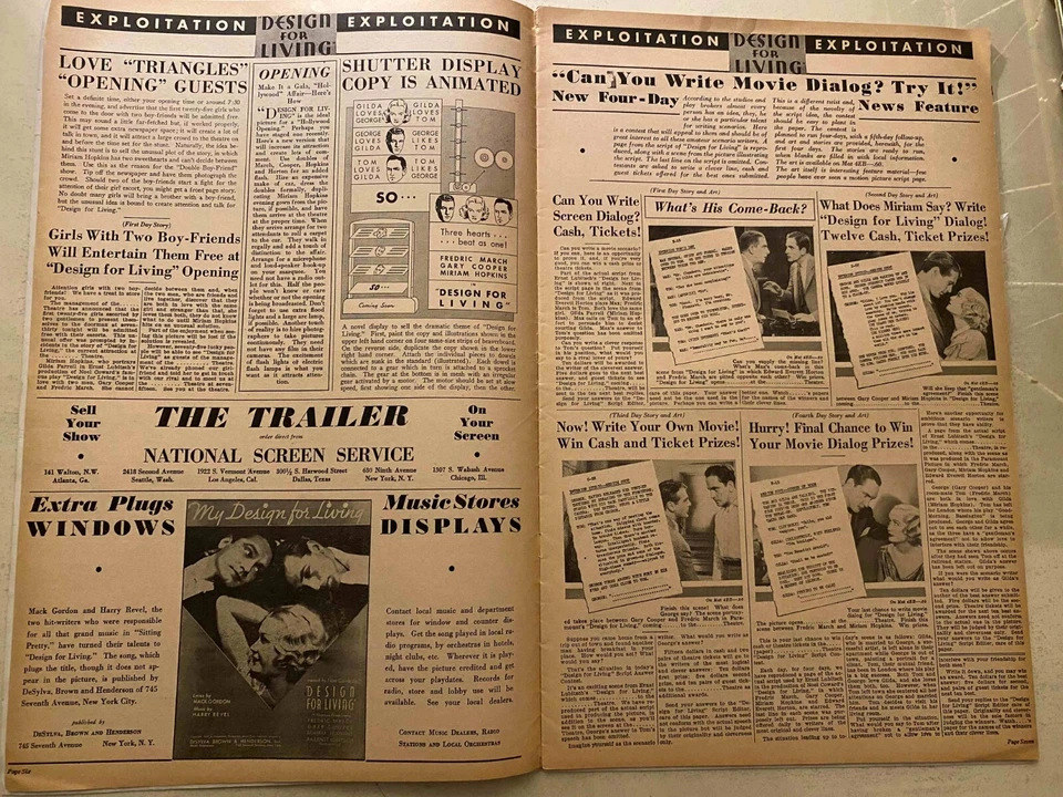 Libro de prensa Design for Living 1934 Gary Cooper, Ernst Lubitsch, ¡ultra raro! Foto 3 de 3