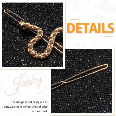 Snake Hair Clip Gold Pins Snakes Headpiece Serpent Barrettes  display picture 1