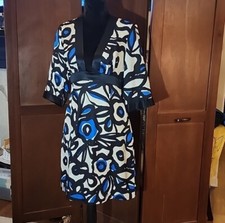 NINE WEST 100% Silk Dress Fun Funky Retro Pattern Lined Sz 8