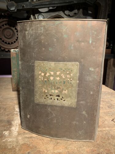 ANTIQUE COPPER BRASS COVER RADIATOR FIRESIDE SCREEN.  VENT GRILL. VINTAGE - 第 1/5 張圖片