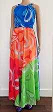 Women Sleeveless Colorful Maxi Dress Regular Size Ladies fashion Dress -M