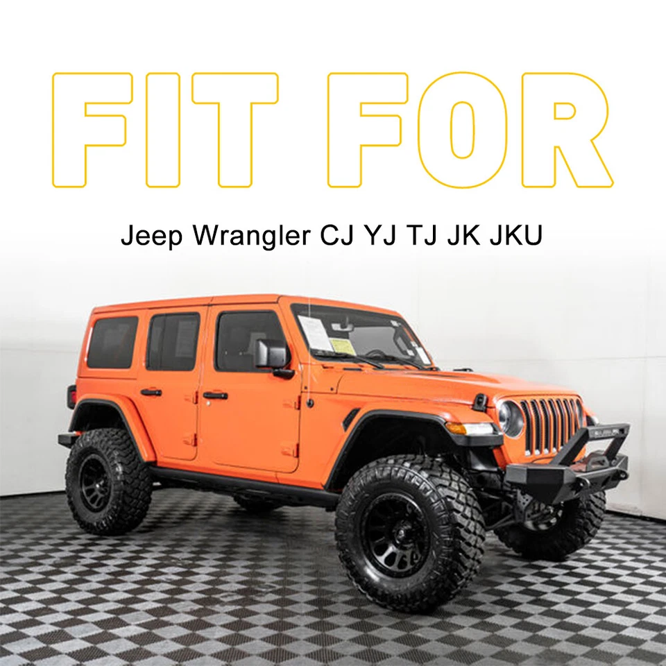 Par de correas limitadoras de puerta ajustables negras para Jeep Wrangler 1955-2006 CJ/TJ/YJ Foto 2 de 4