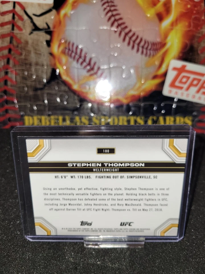 2024 Topps Chrome UFC #180 Stephen Thompson #/150 Blue Refractor - Image 2 of 2
