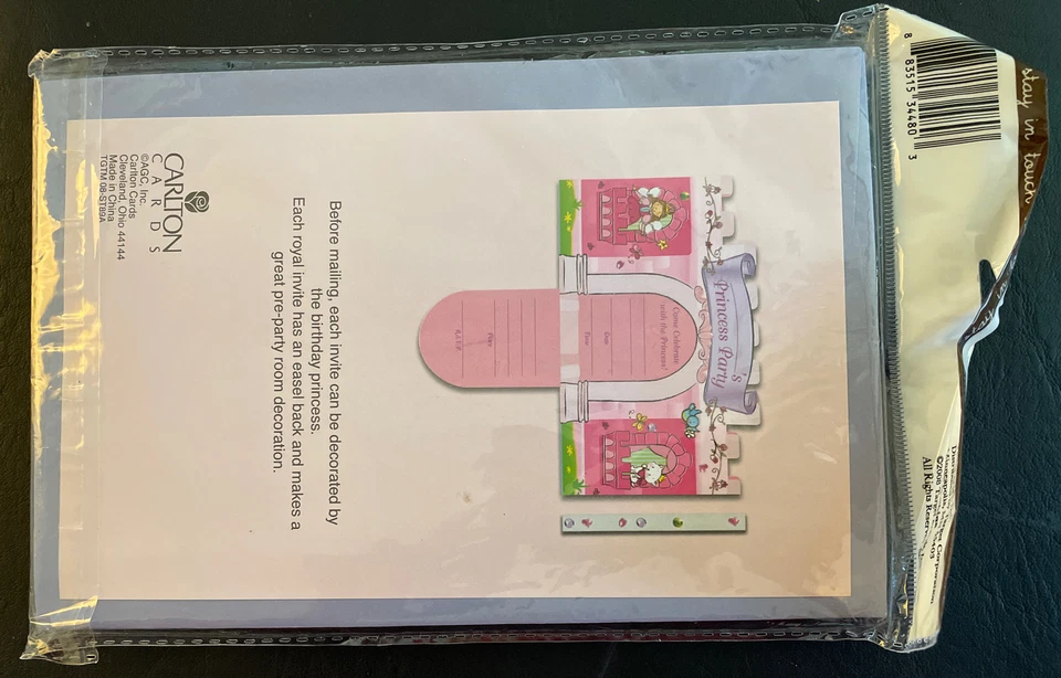 New Hallmark Princess Party Pack of 8 Invitations Cards - Image 2 of 2