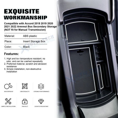 For Honda Accord 10th Gen 18-2022 Center Console Armrest Insert Organizer Tray - Bild 6 von 13
