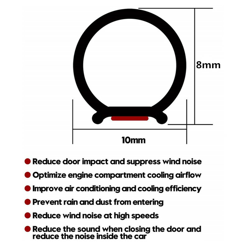 26ft Self Adhesive Rubber Weather Draft Seal Strip Weatherstrip Car