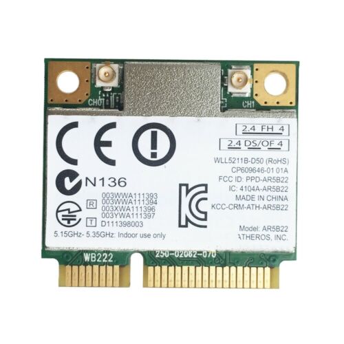 Atheros AR9462 AR5B22 Mini PCI-E 802.11N WIFI WLAN CARD Bluetooth 4.0 2.4 & 5Ghz - Bild 1 von 6