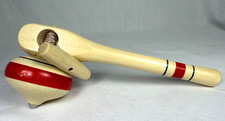 Vintage Japanese Wooden Spinning Top Koma w/ Launch Arm Toy 7  Launcher 3  Top H